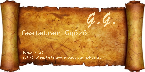 Gestetner Győző névjegykártya